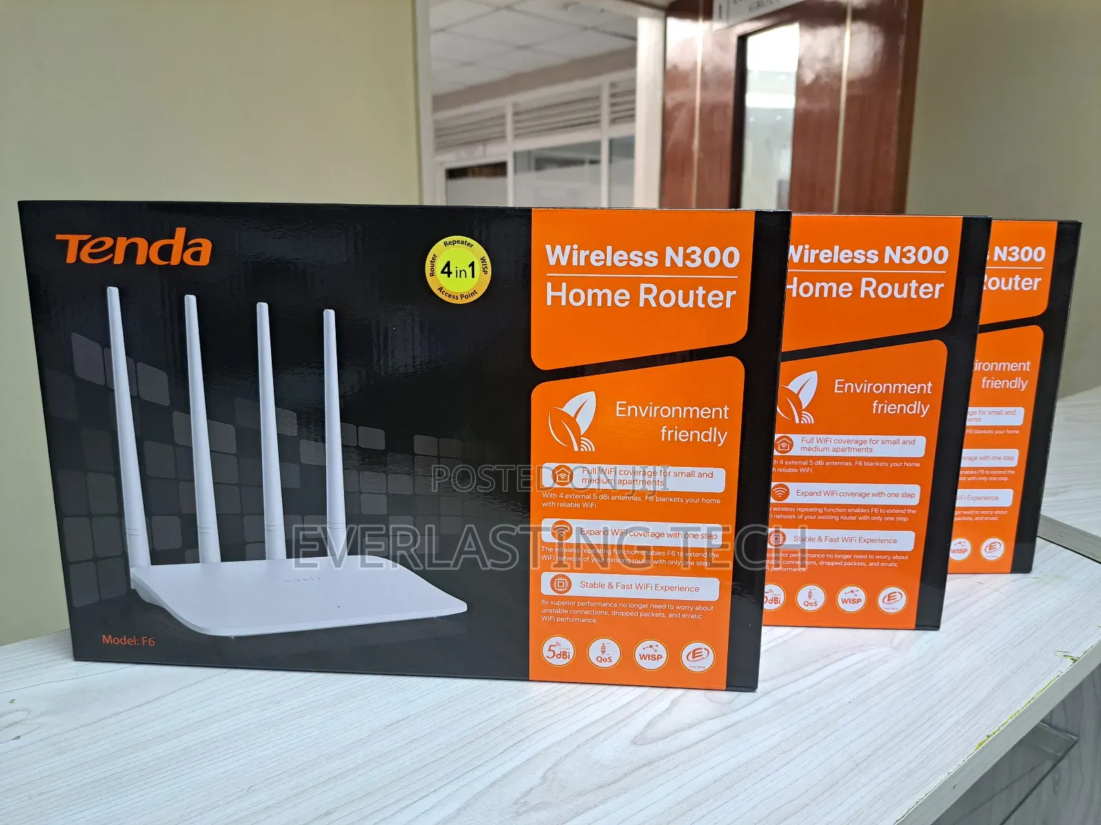 Tenda F6 Router, 300mbps 4 Antennae Wireless Router