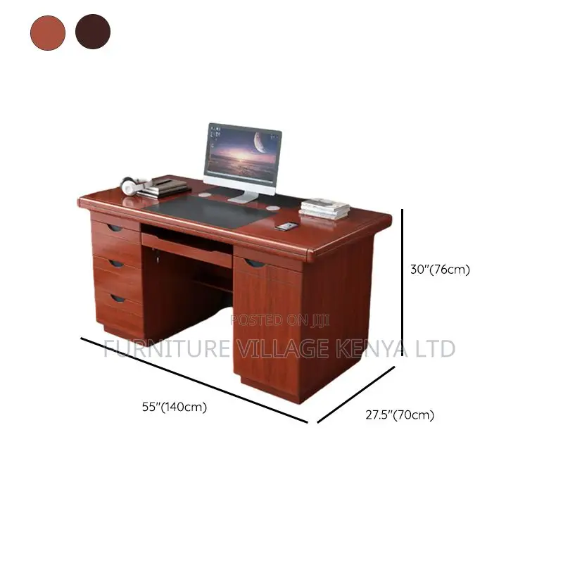 1400mm Executive Office Table With Drawers in Mahogany