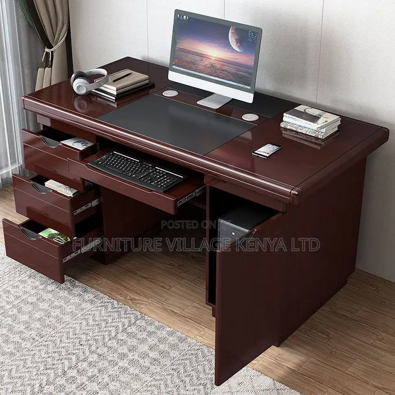 1400mm Executive Office Table With Drawers in Mahogany