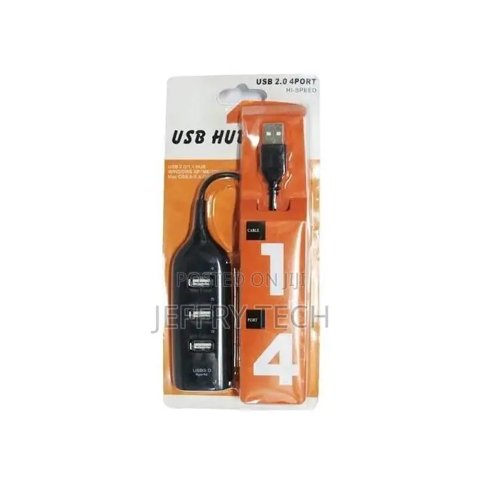 High Speed USB 2.0 Hub - 4 Port - Black