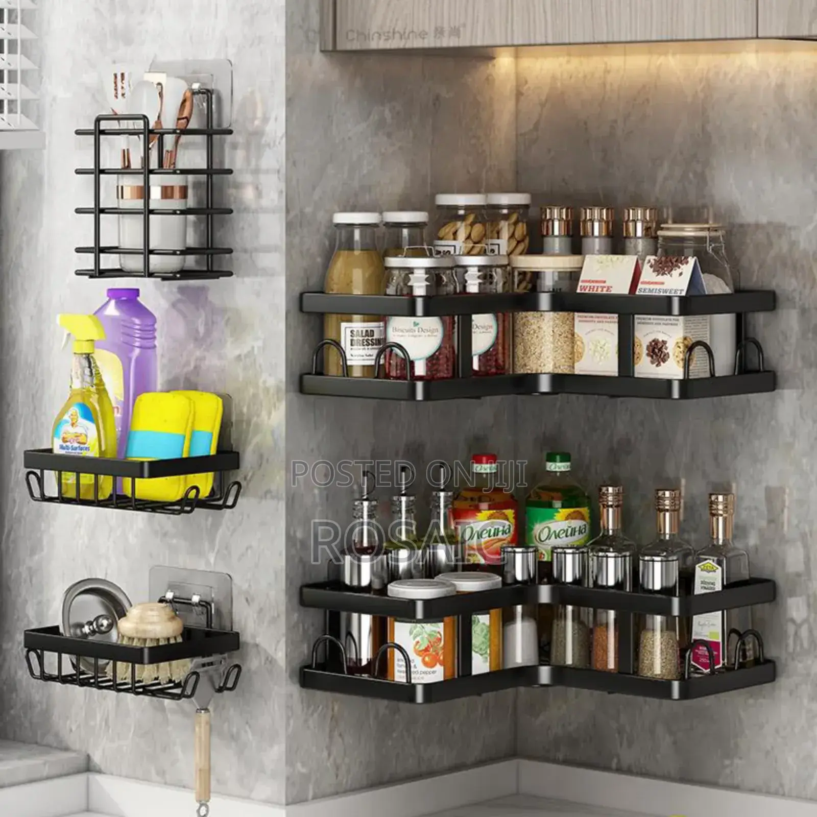 *5pcs Set Triangular Shower Caddy Shelf/Bathroom Organizer*