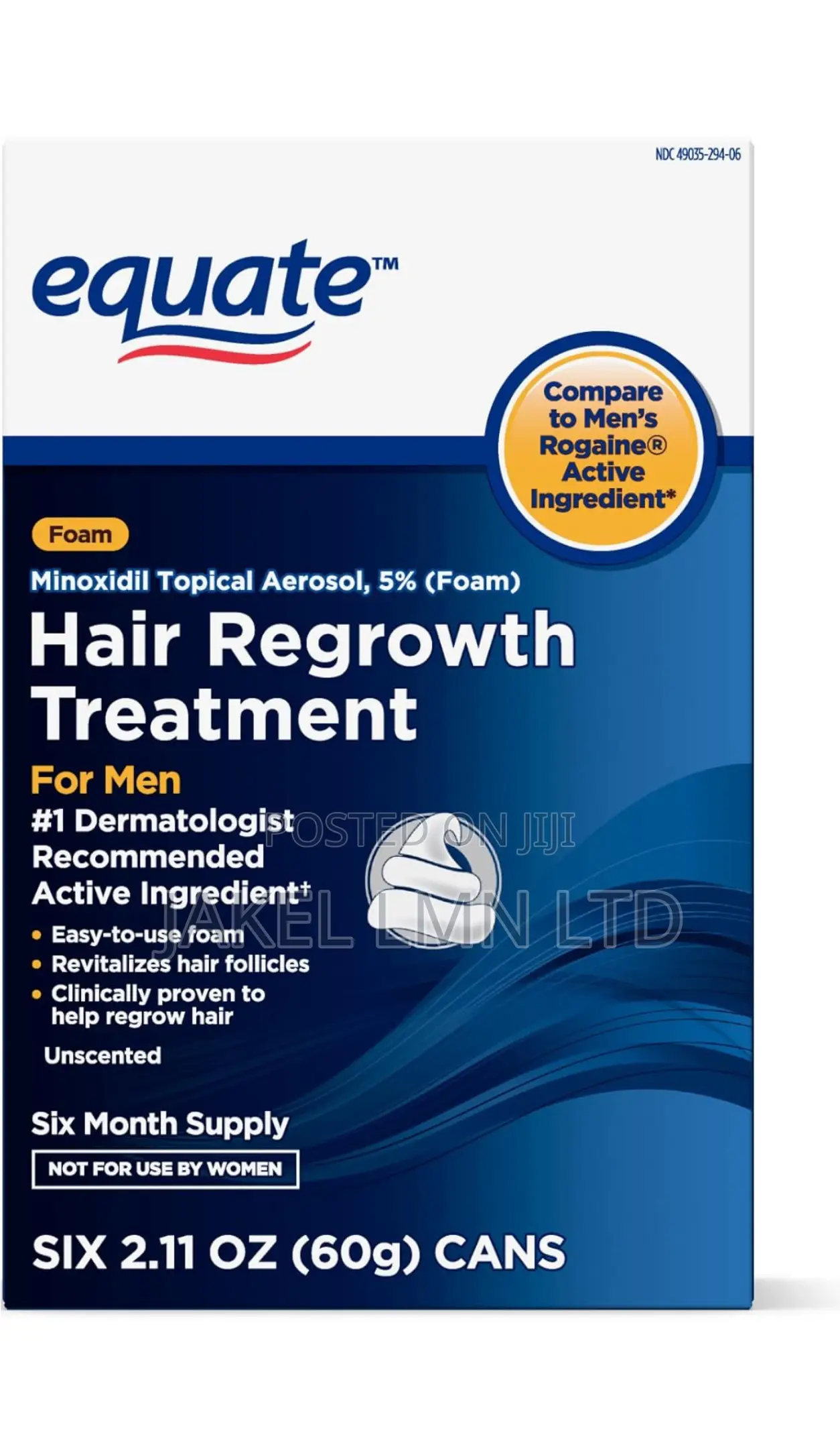 Equate Foam Hair Regrowth Treatment Minoxidil 5%- 1 Can, 60g