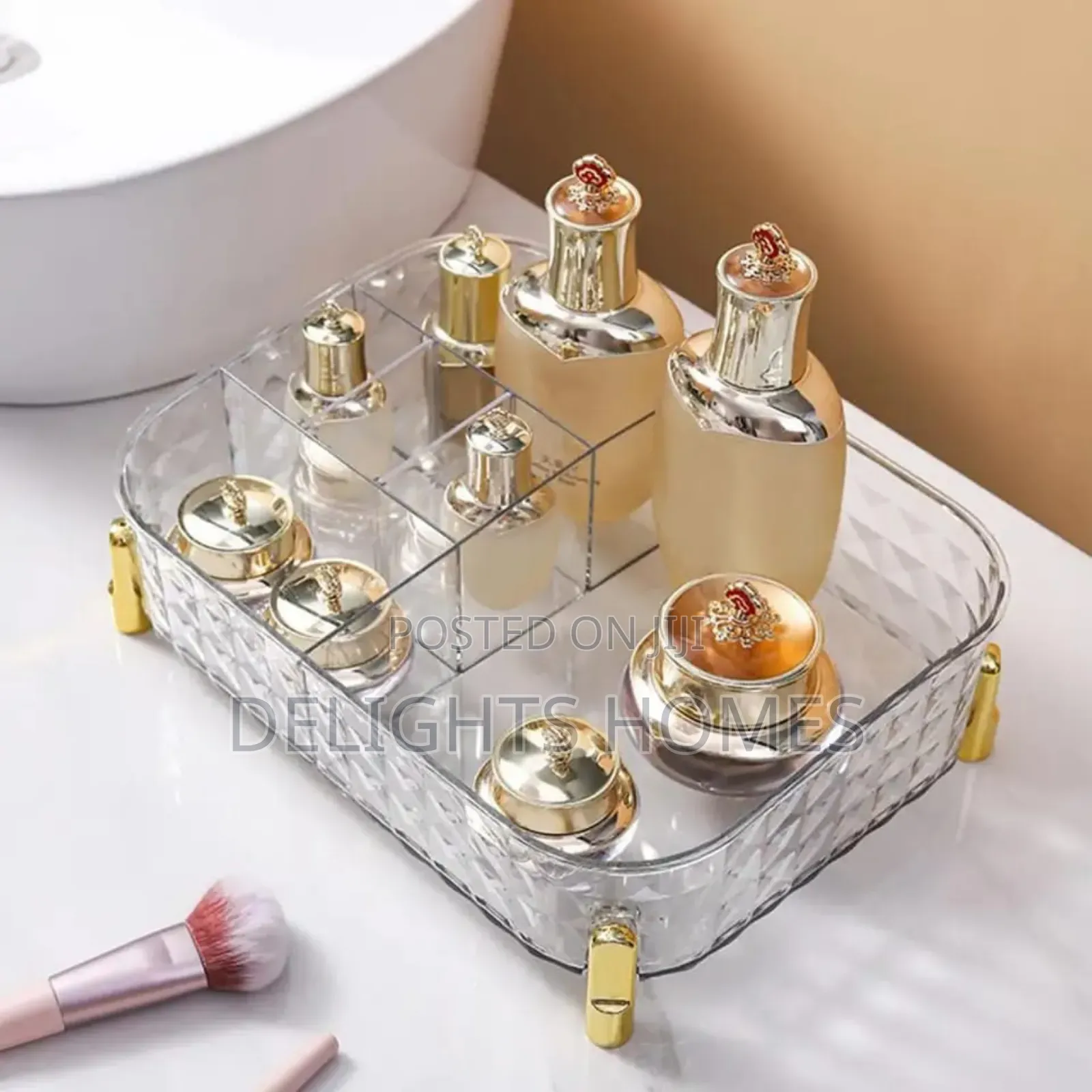 Large Capacity Multi Grids Transparent Make Up Organizer-Hog