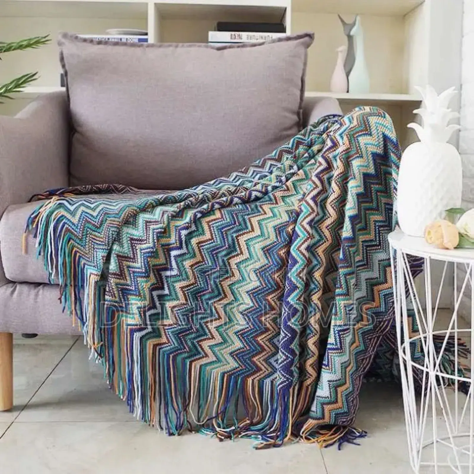Bohemian Knitted Throw Blanket With Tassel-Hog