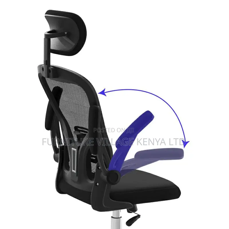 Swivel Black Mesh Office Chair With Adjustable Arms