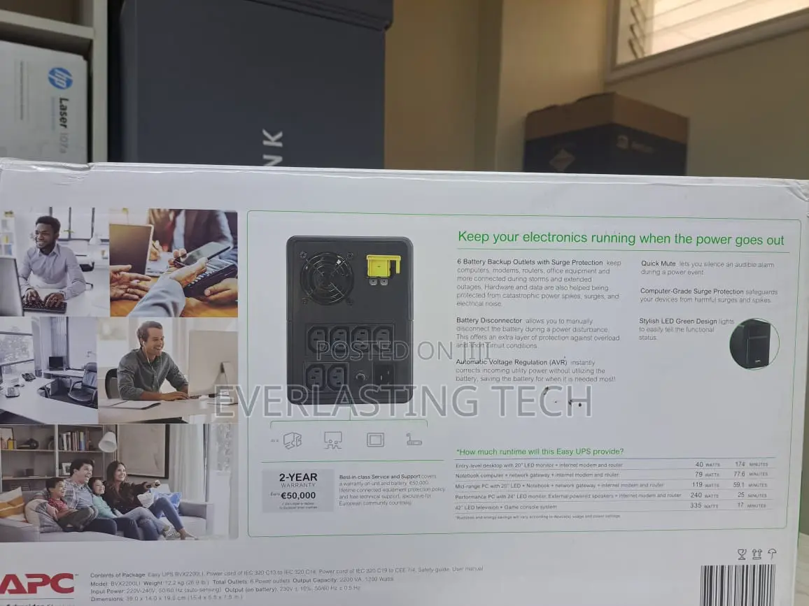 Apc Easy Ups 2200va – Bvx2200li – Ups