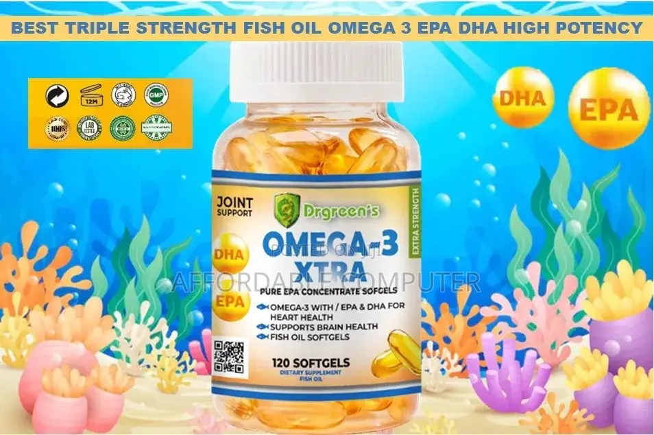 Omega 3 Fish Oil Capsules 3x Strength 2600mg Epa Dha, High