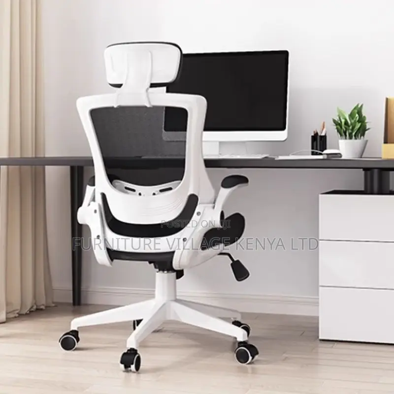 Orthopedic Office Seat -Elegant Black Mesh Office Chair