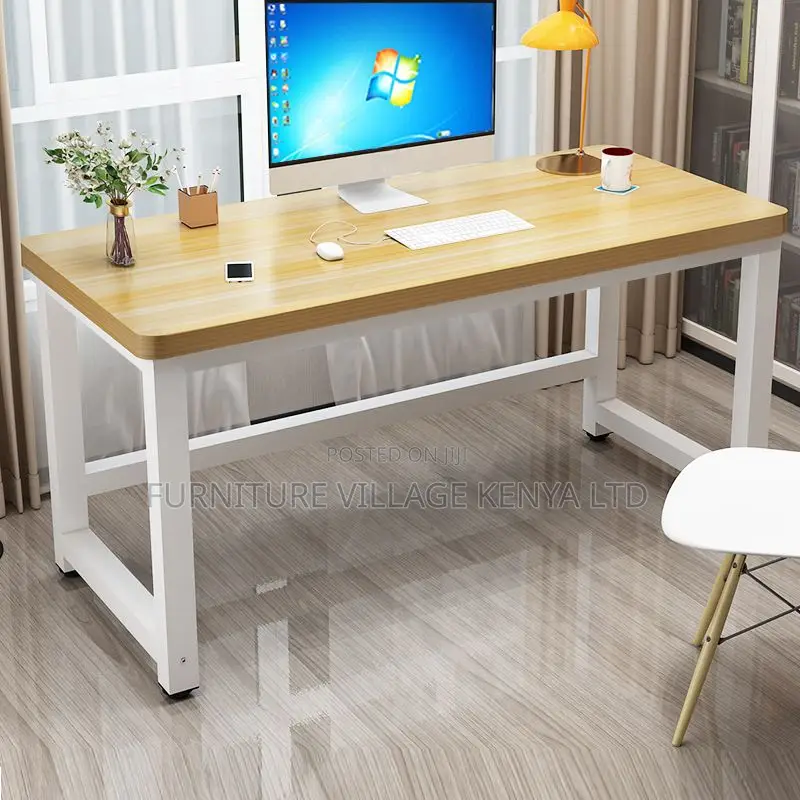 Modern Rectangle Lumber Wood Grain Office Computer Desk