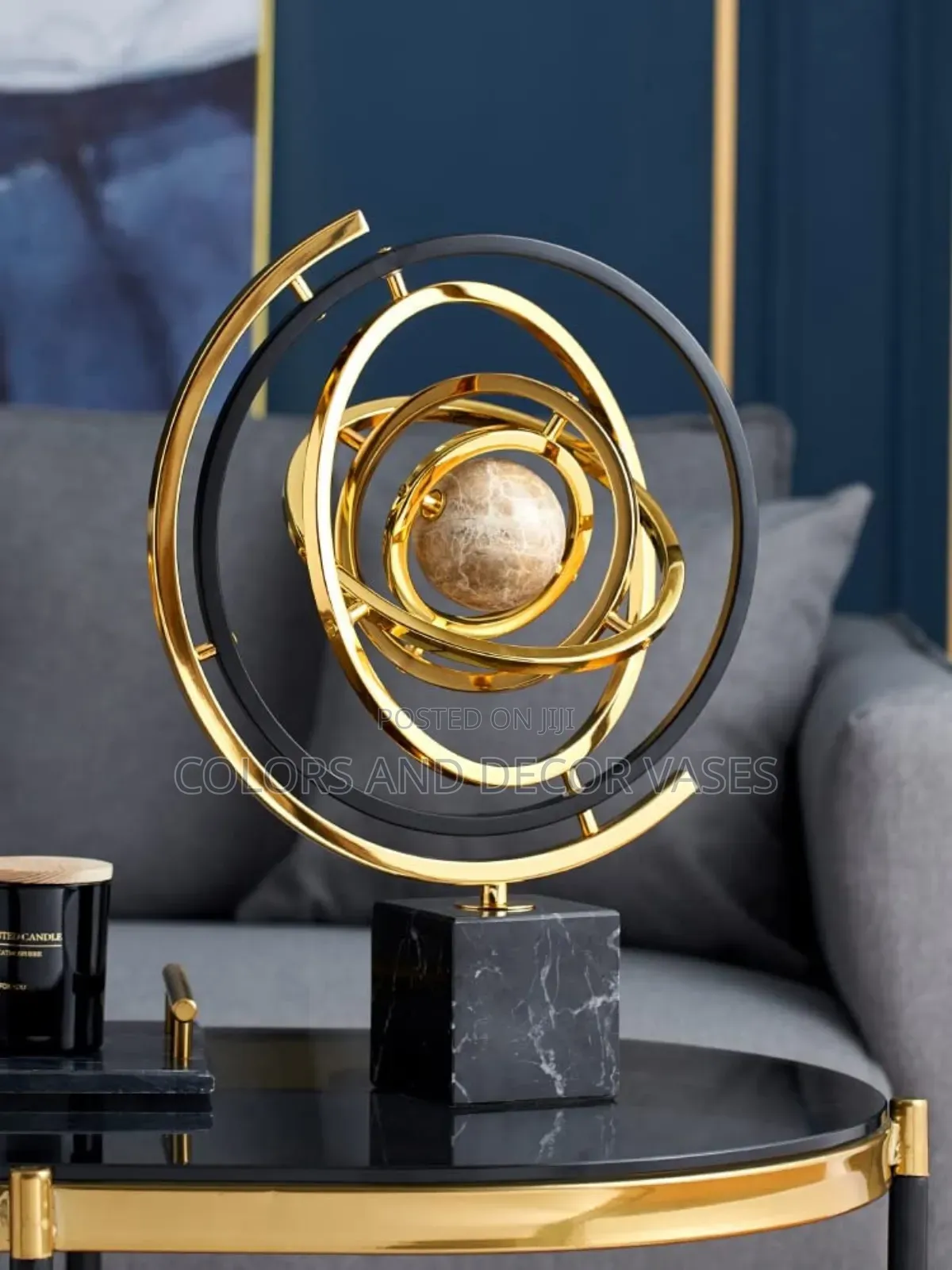 Statue Luxury Office Desktop Globe Study Room Decor