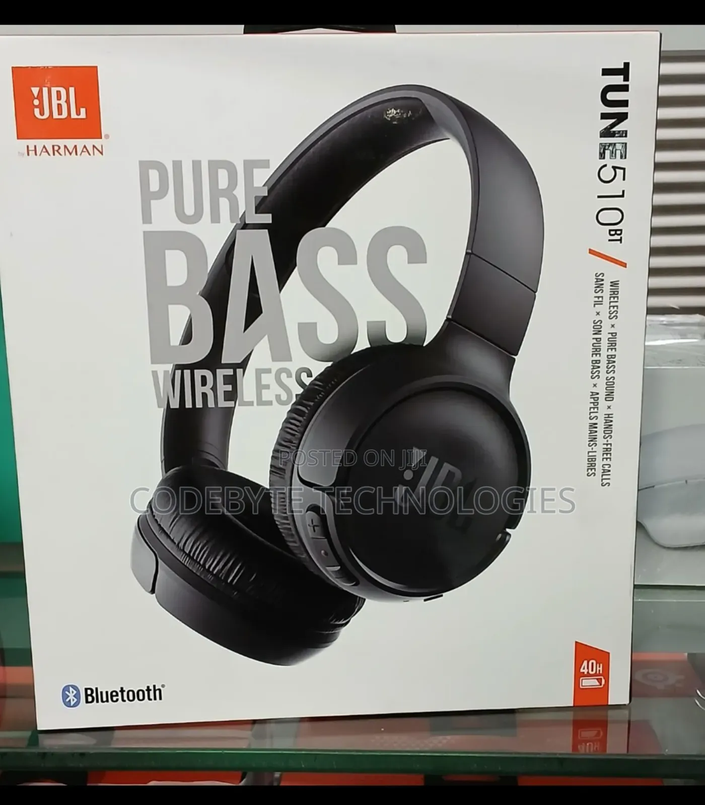 JBL Tune 510bt//Wireless on-Ear Headphones Purebass