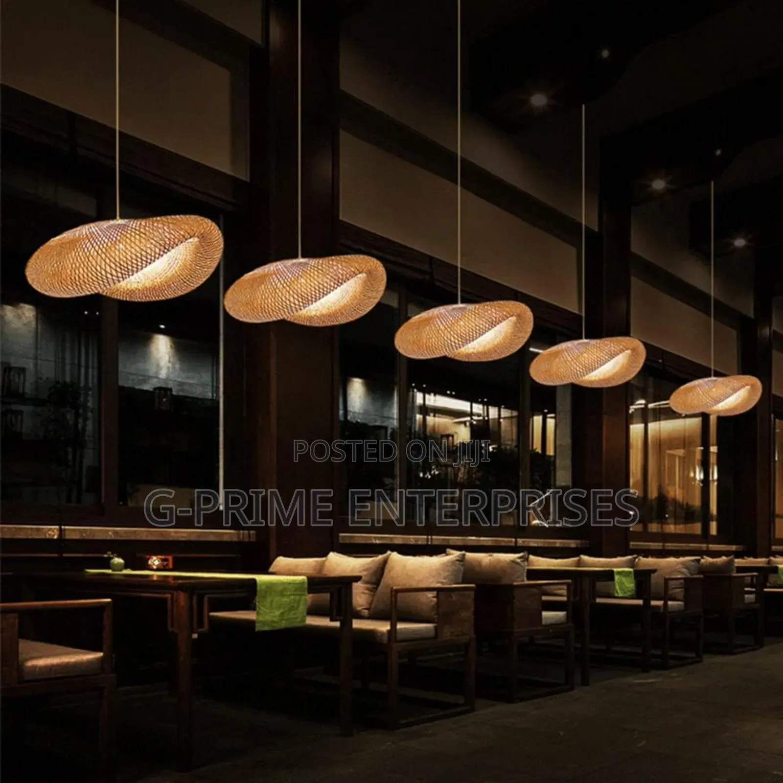 Bamboo Chandelier Light /Bamboo Wavy Pendant