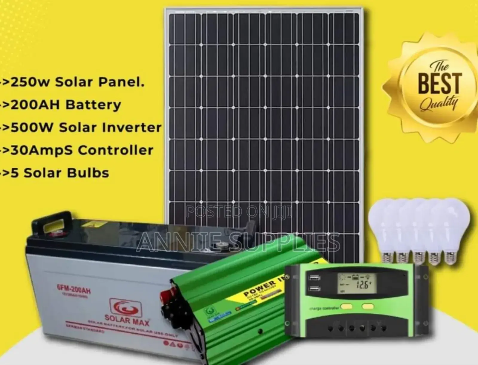 All Weather 250w Full Solar Kit Complete