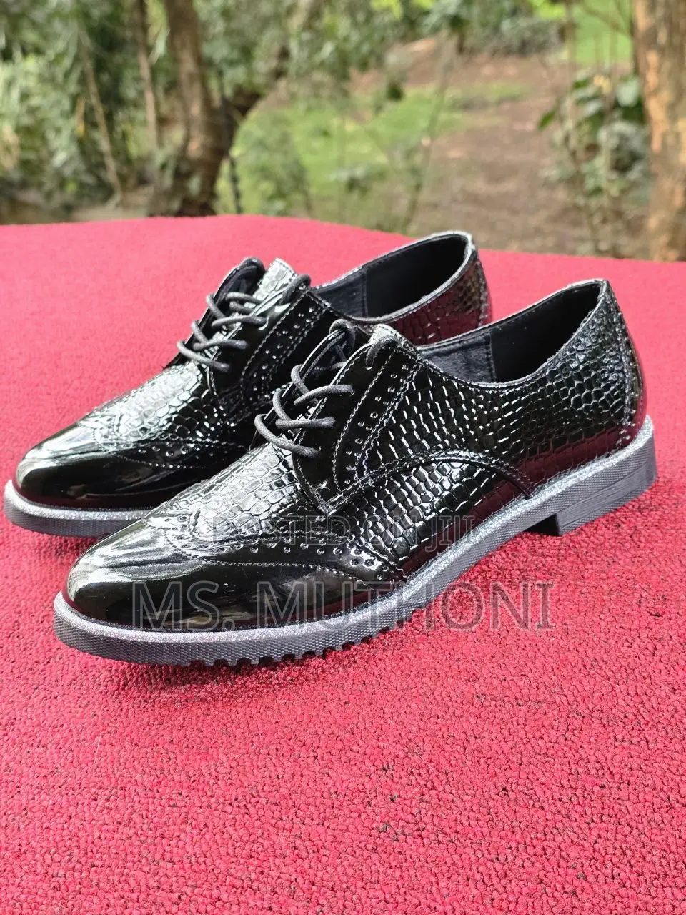 Ladies Black Laced Brogues