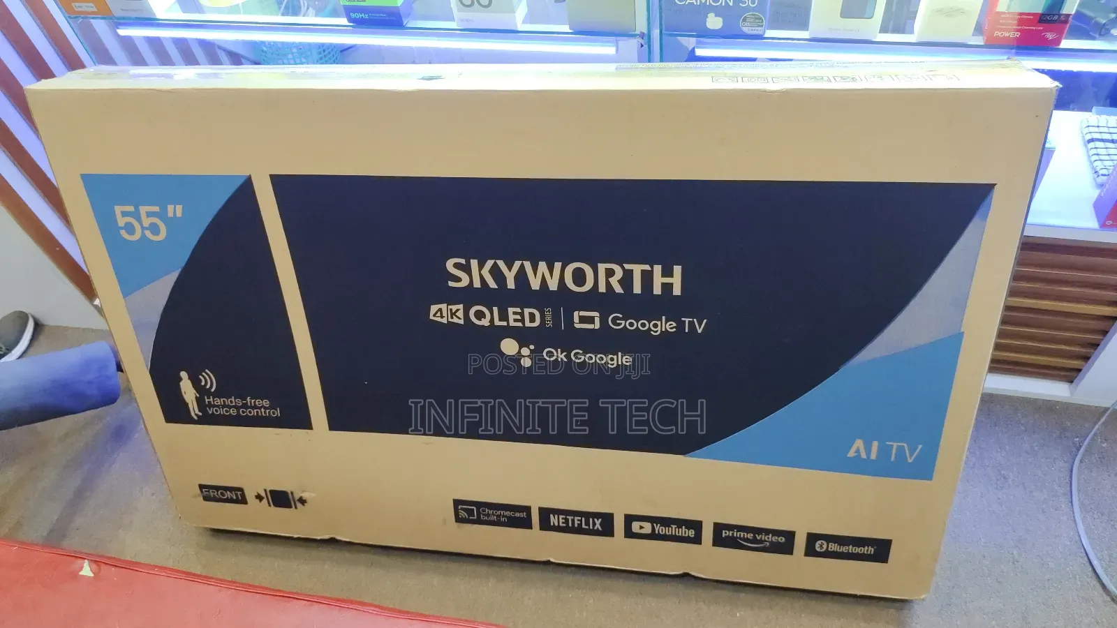 Skyworth 55 Inch Qled 55q6500g Tv Smart Google Tv Uhd Frameless