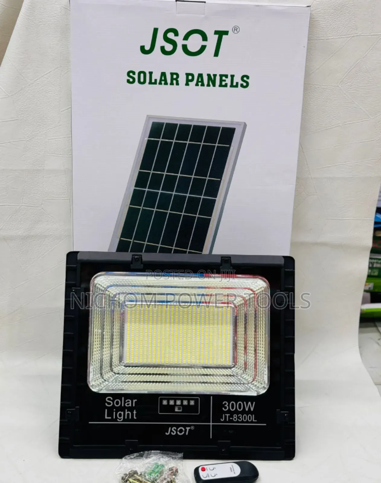 300watts JSOT Solar Floodlight With a Solar Panel
