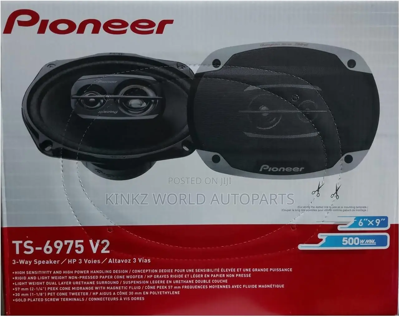 Pioneer Ts-6975 V2 6X9 3 Way Champion Series Speakers 1000W