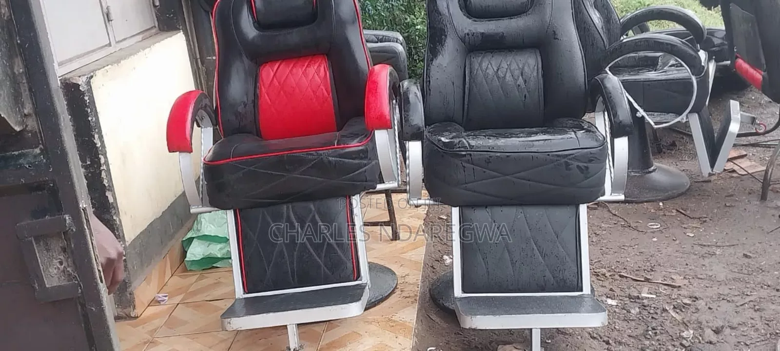 Hot Selling Hair Salon Chair Red and Black for Barber Unit