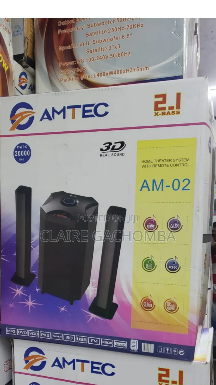 Amtec Am-02 2.1ch Subwoofer Speaker System 20000watts