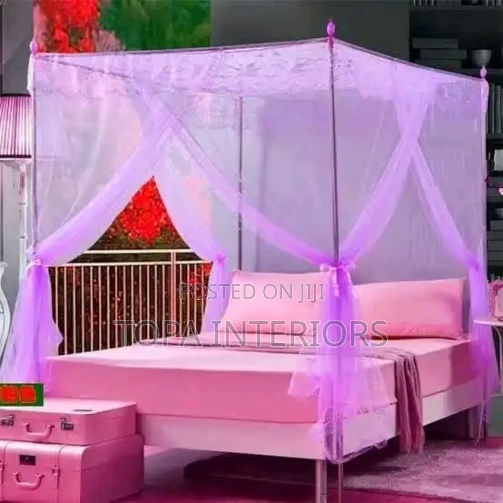 Pink Four Stand Mesh Mosquito Nets Four Stand Mosquito Nets