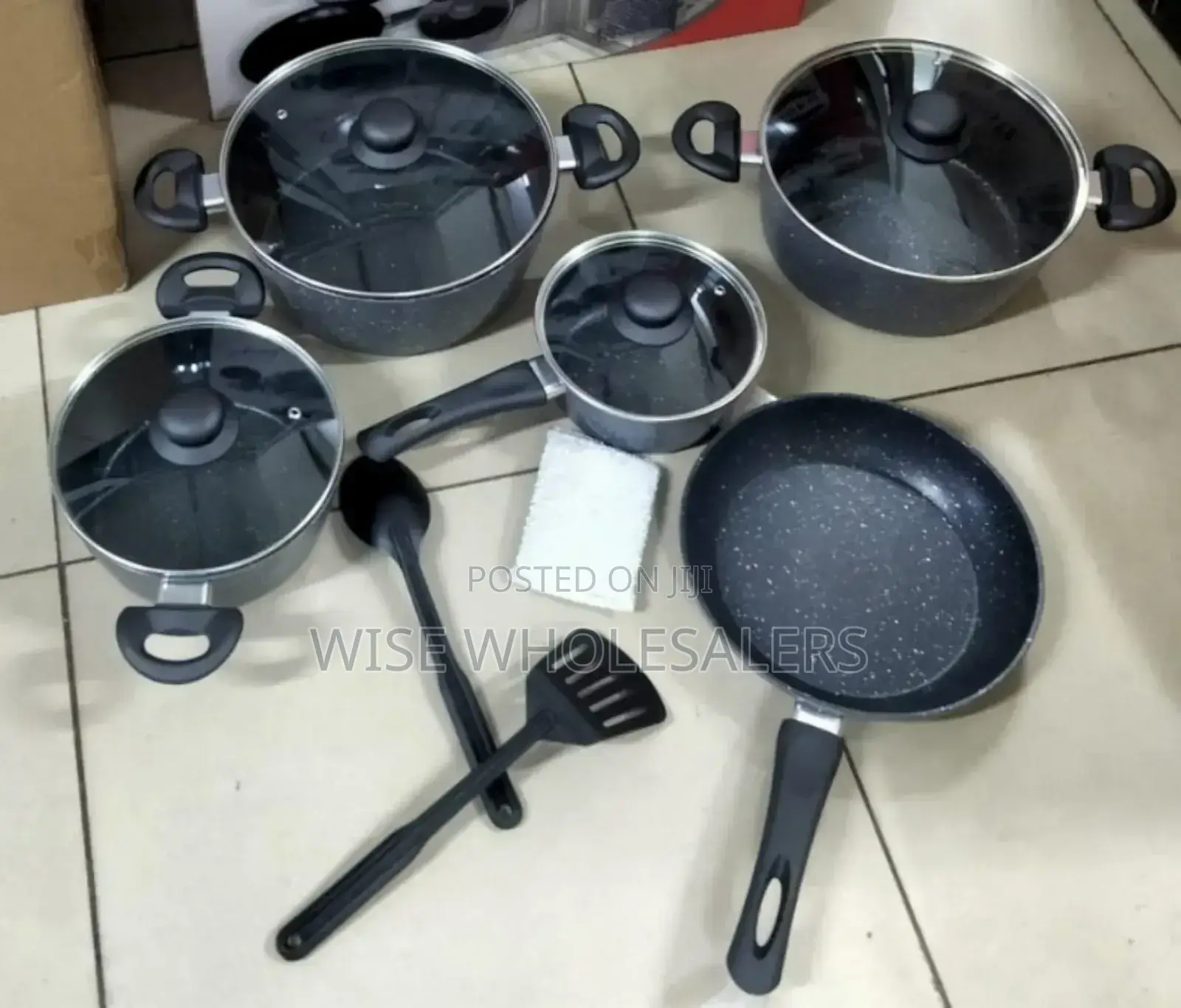 Signature 12 Pcs Non Stick Marble Aluminum Cookware Set