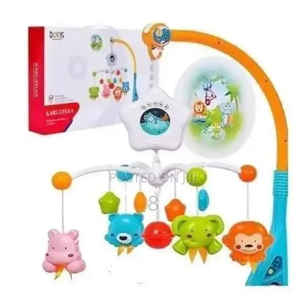 Colorful Baby Cot Mobile With Soothing Music Hanging Toys