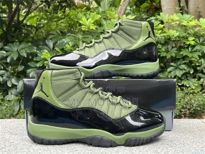 Retro Air Jordan 11 Army Green Black Men’S