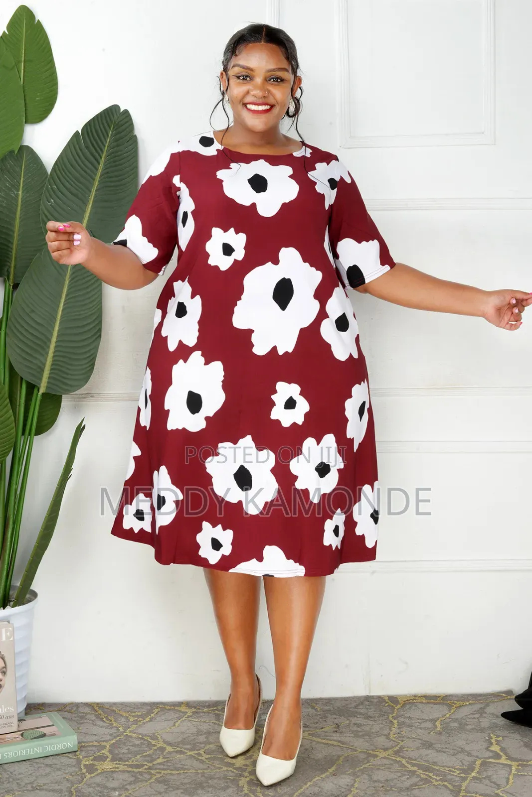 Floral Maroon Shift Dress