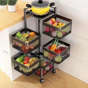Rotating Multifunctional Storage Rack With Wheels