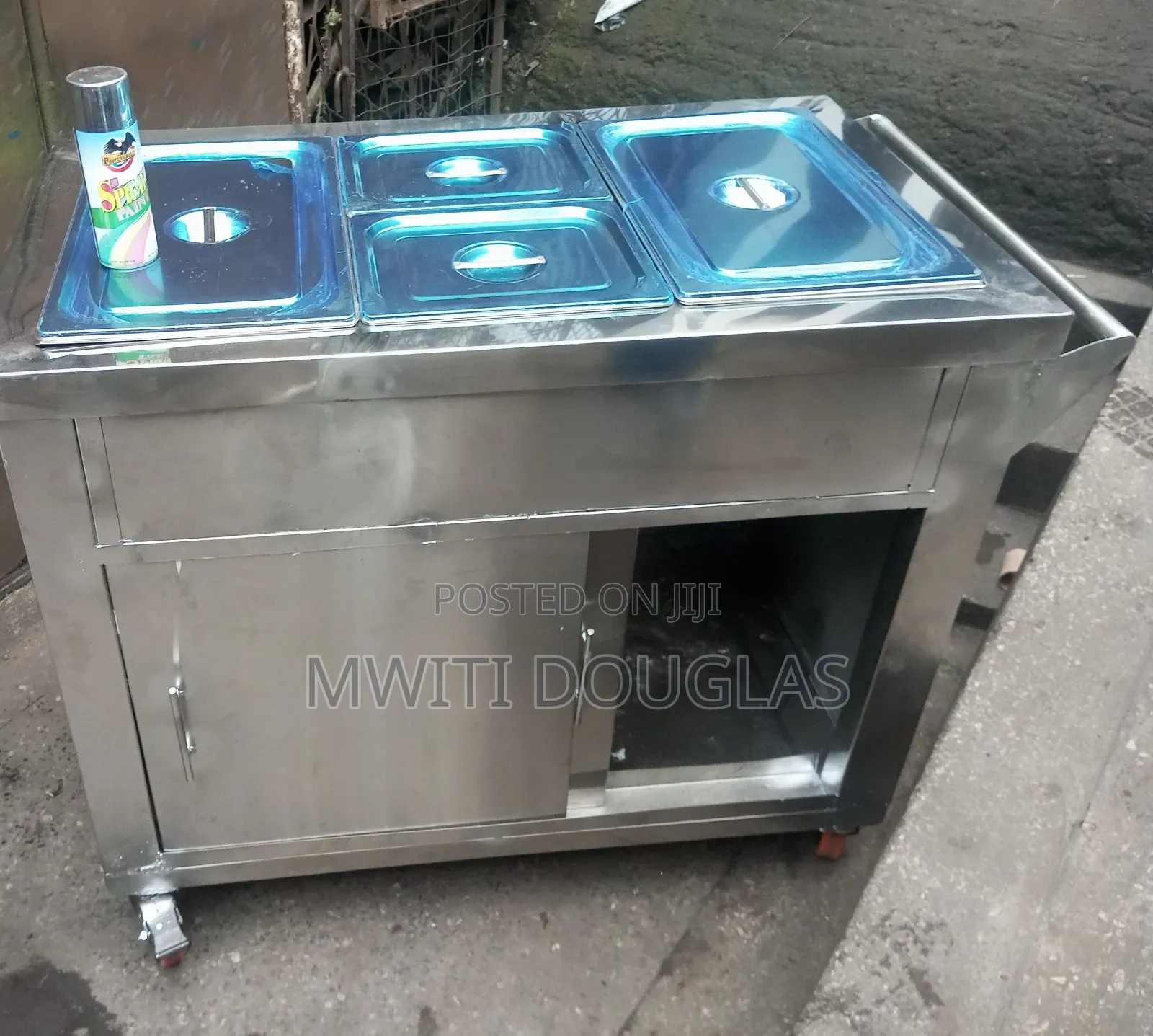 Pure Stainless Steel Food Warmer Display