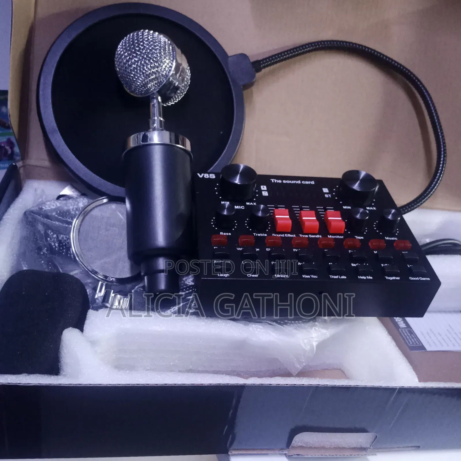 Vocal Condenser Microphone With Sound Card