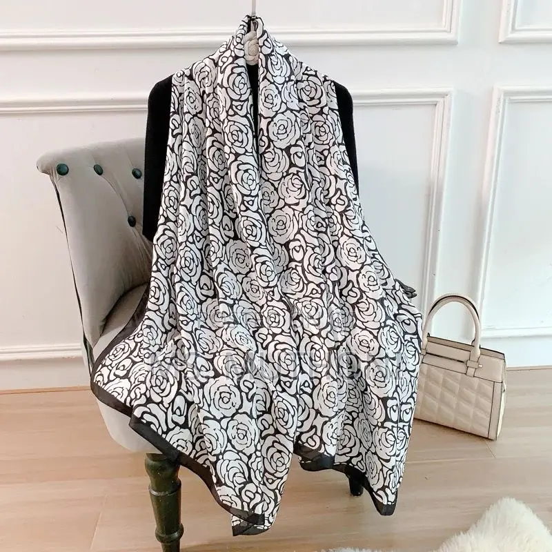 Ladies Long Large 180*90CM for Luxury Designer Silk Shawl