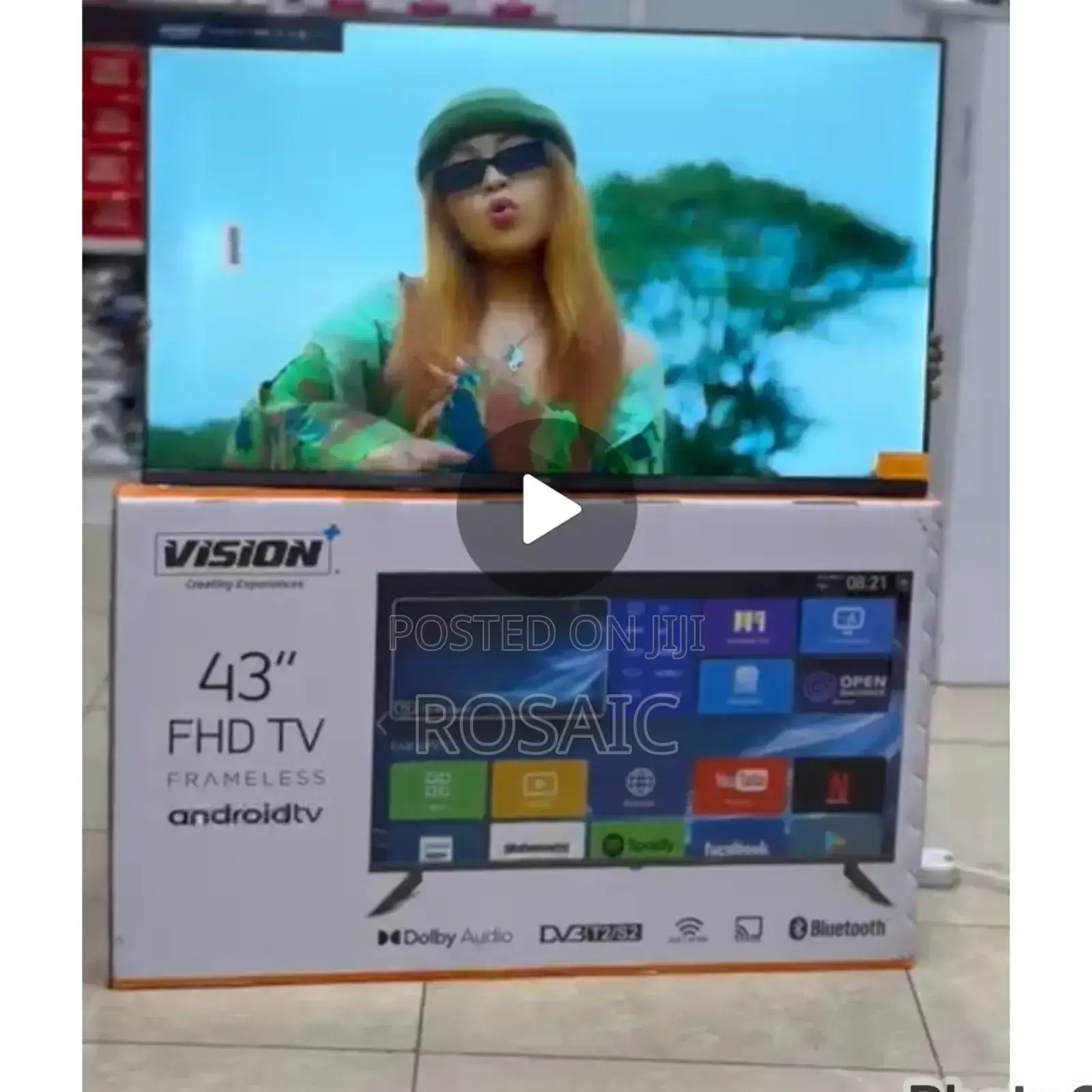 Vision 43 FHD Tv Smart Android Tv Frameless With Bluetooth
