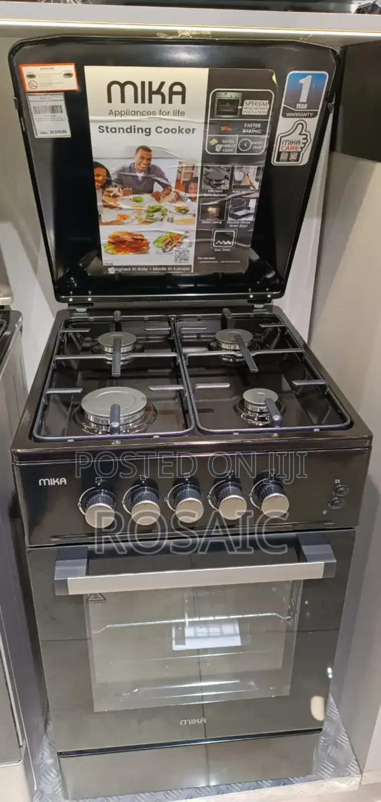 *MIKA Standing Cooker, 50cm X 60cm, 4 Gas