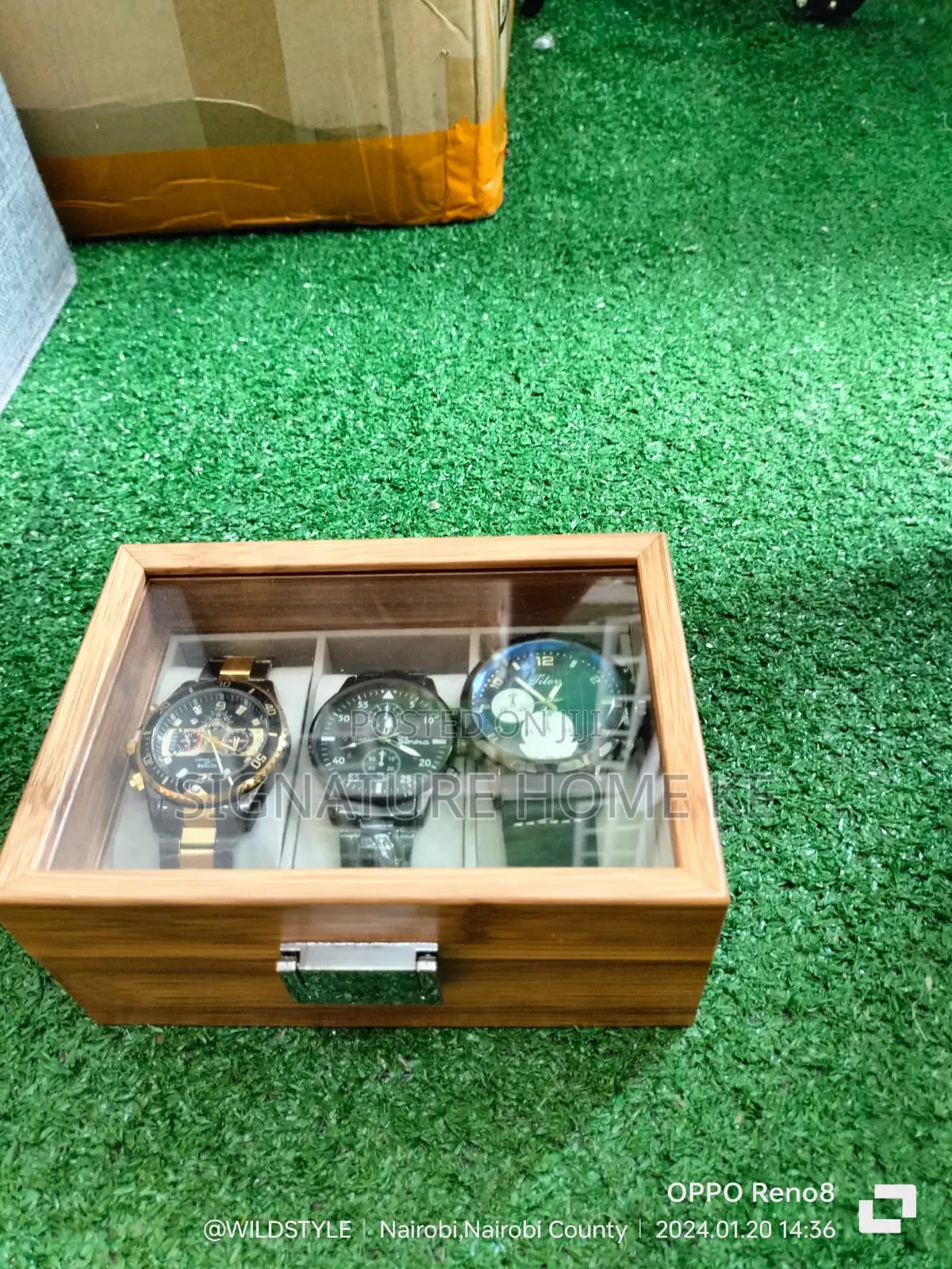 3 Slots Wooden Watch Organizer