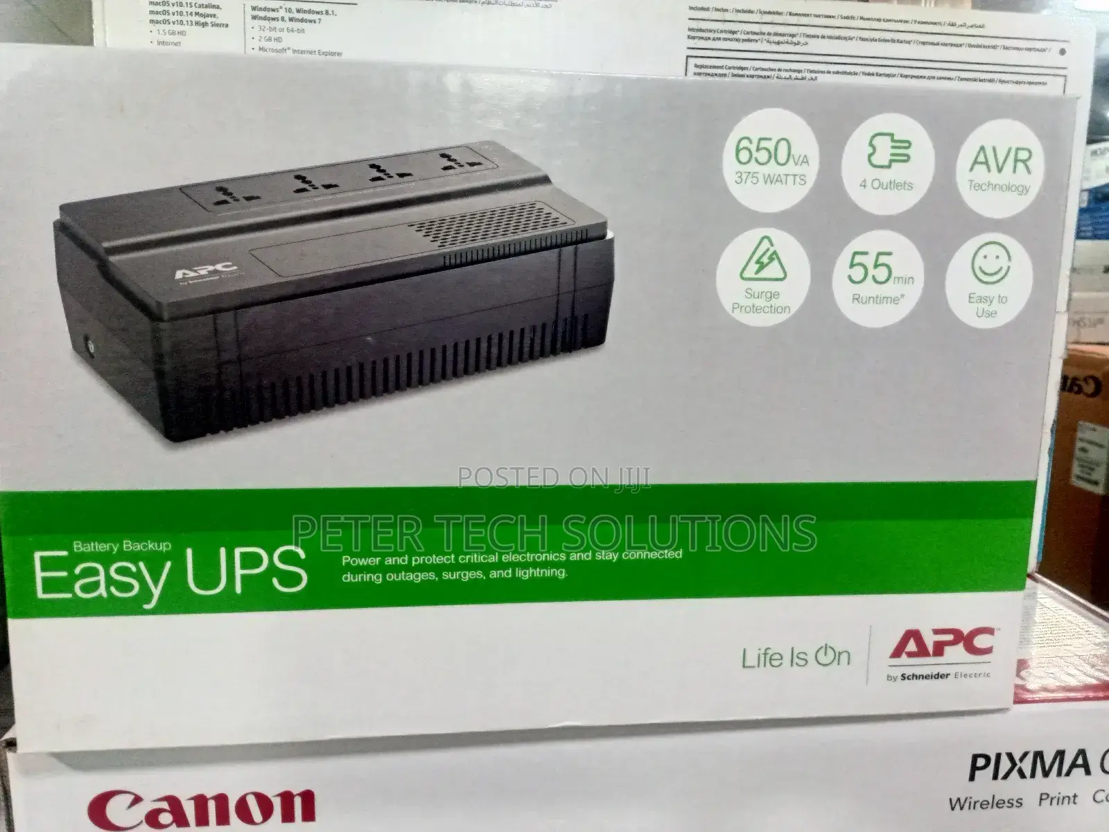 APC Back-Ups 650va, 230V, Avr, Universal Sockets