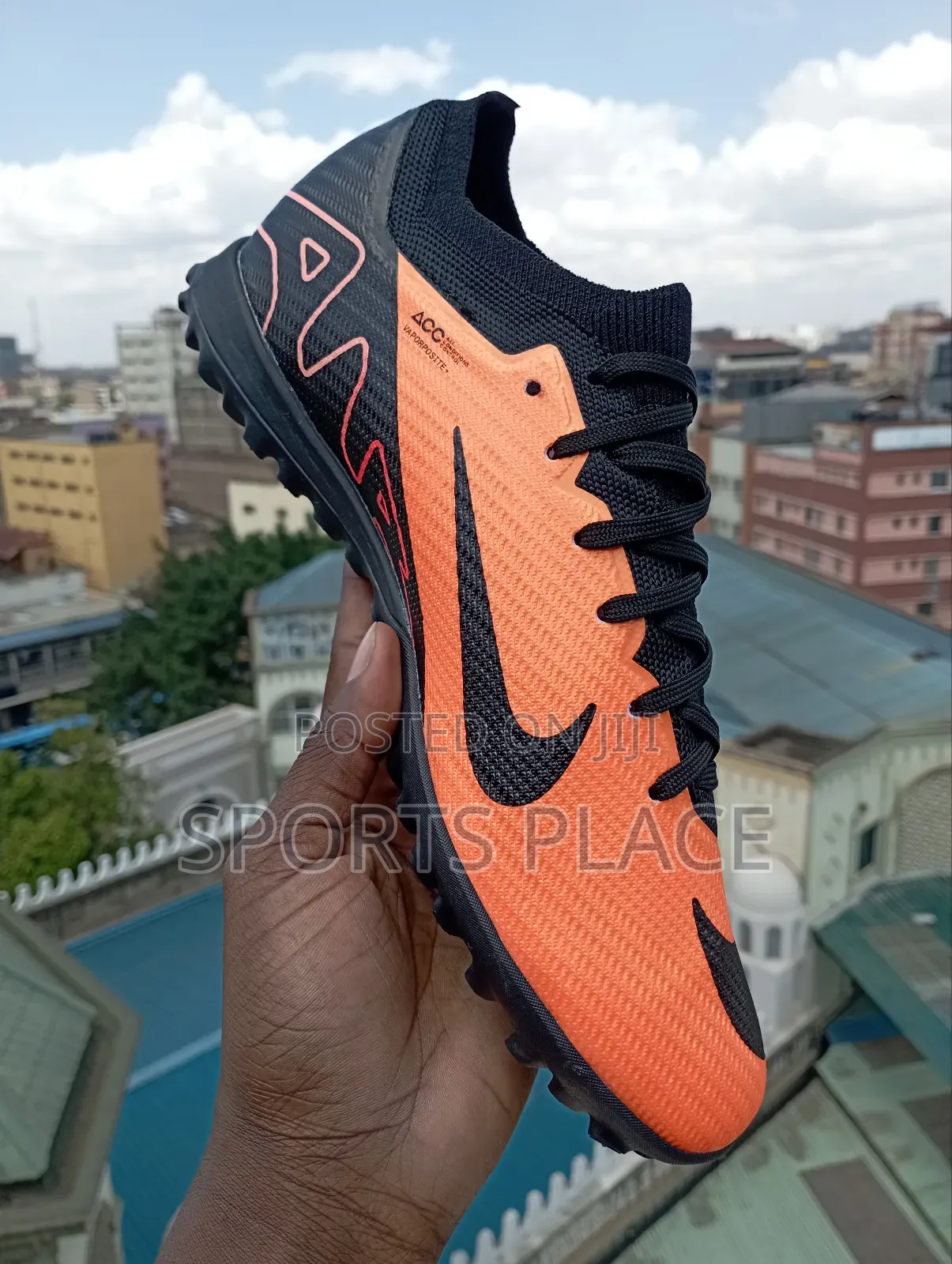 Mercurial Vapor 15 Orange Black Turf Football Shoes