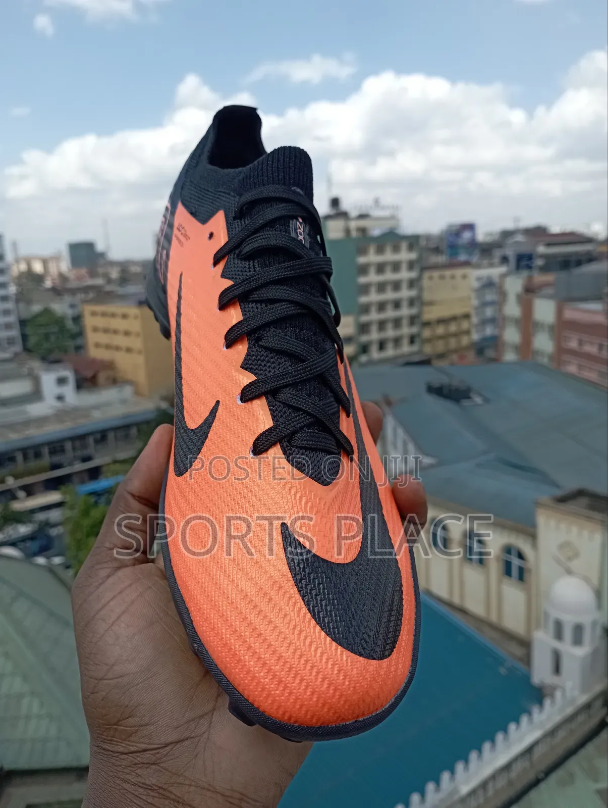 Mercurial Vapor 15 Orange Black Turf Football Shoes