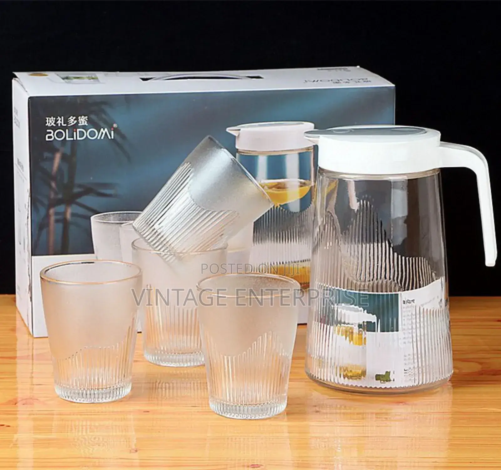 Heat Resistant Glass Cold Water Kettle and Cups