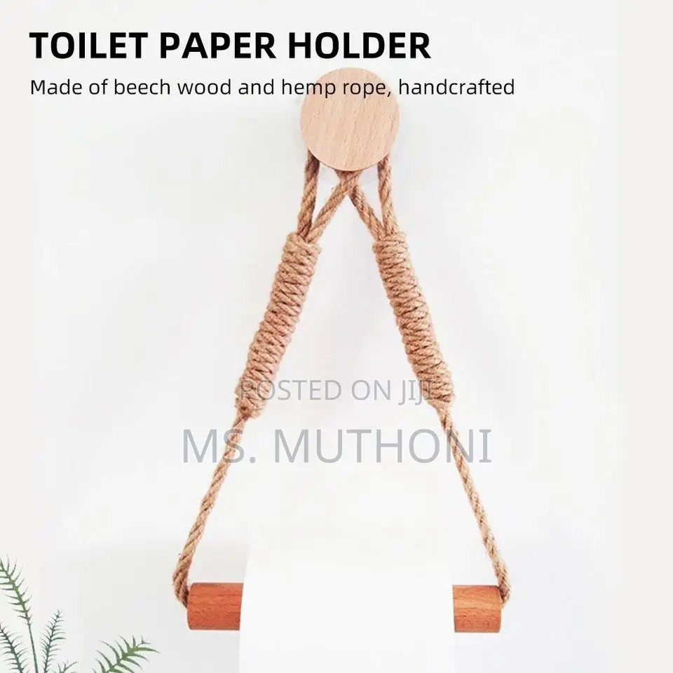 Hemp Rope With Bamboo Tissue Holder