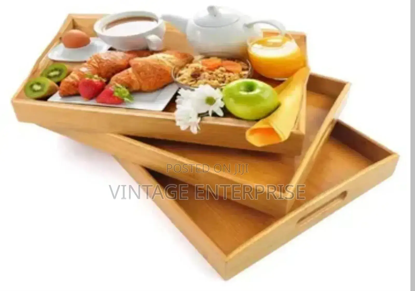 3pcs Wooden Bamboo Tray