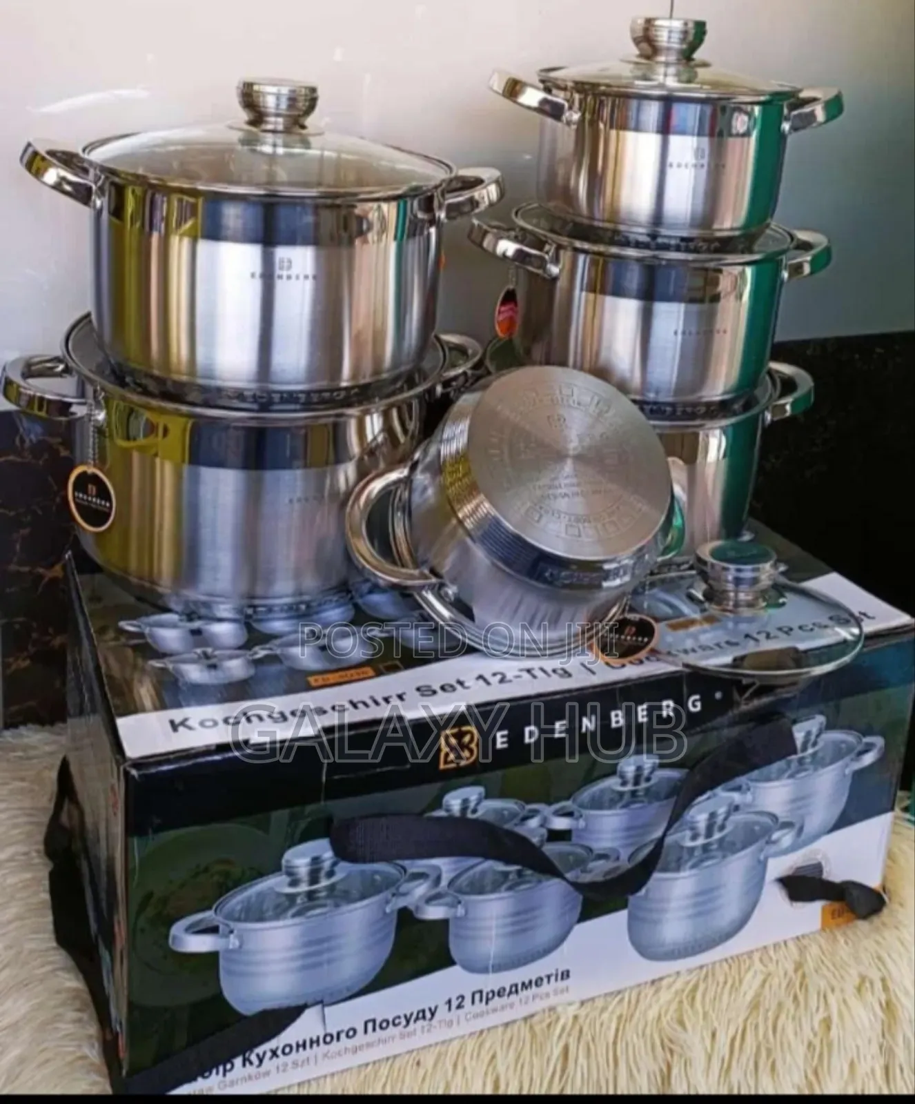 12 Pieces Stainless Steel Edenberg Cookware Set