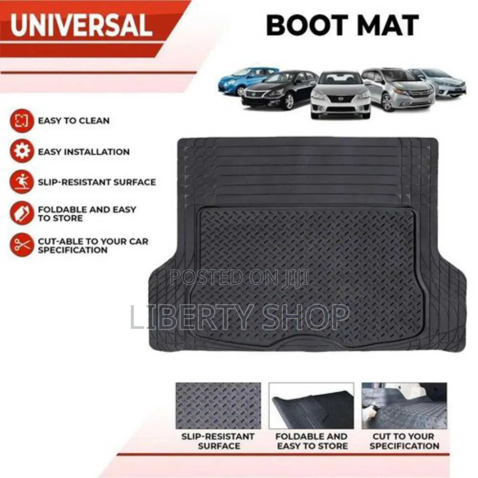 Universal Car Boot Liner Mat Heavy Duty Rubber Non Slip