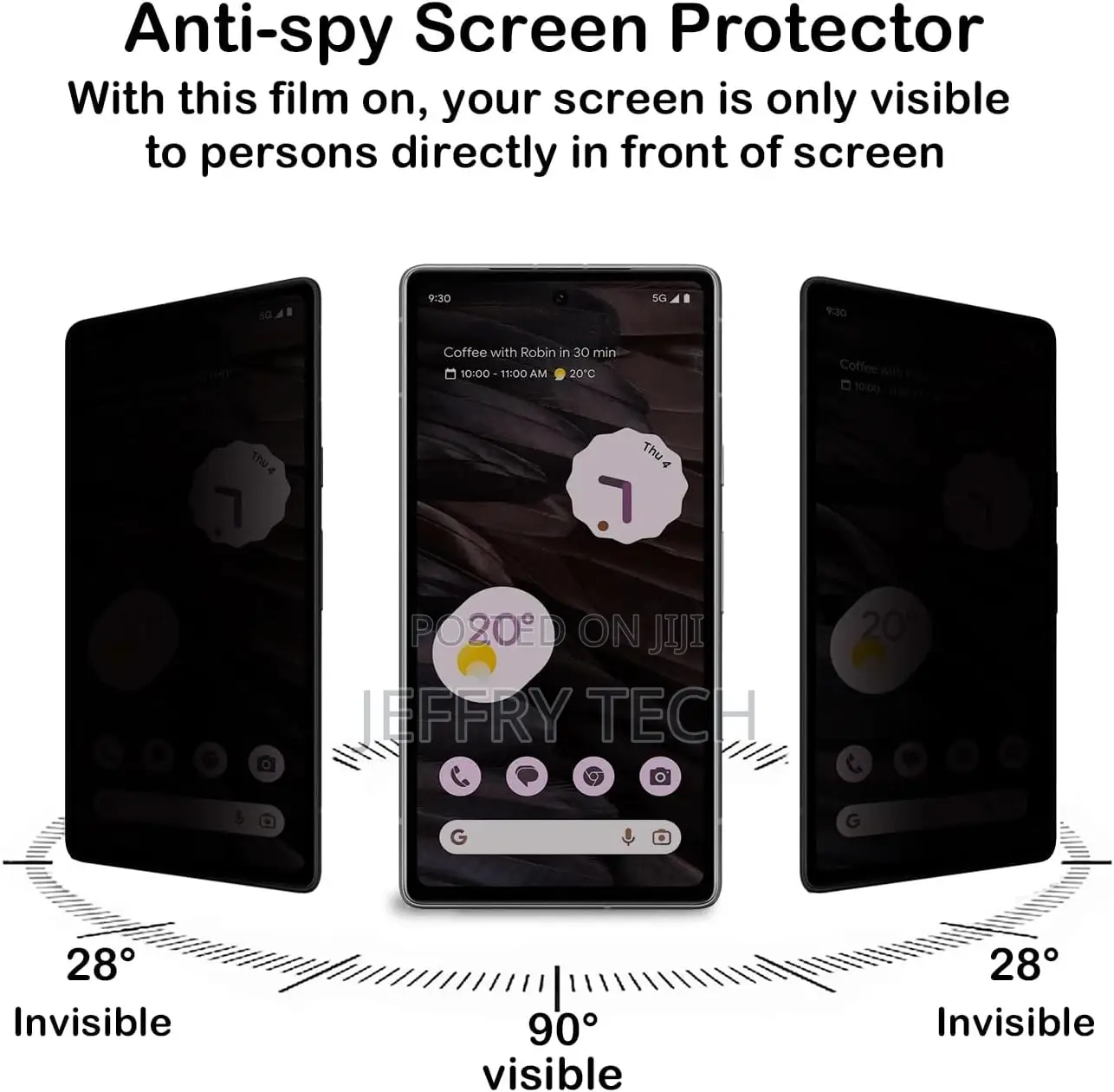 Privacy Screen Protector for Google Pixel 7a Anti-Spy Temper