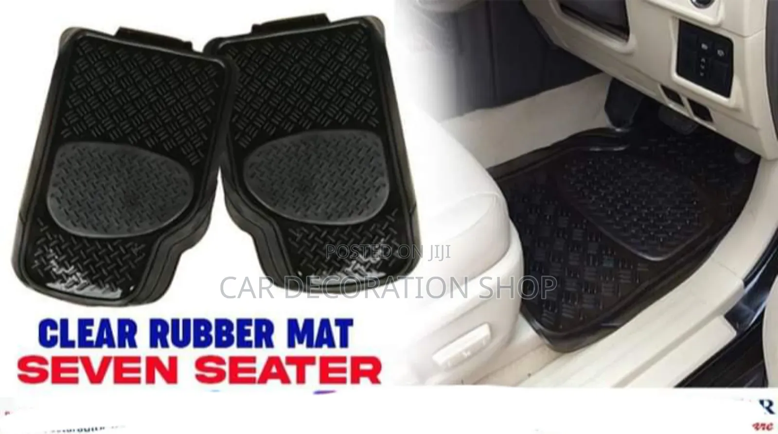 3pc Cojoined Rear Smoked Clear Black Rubber Mats