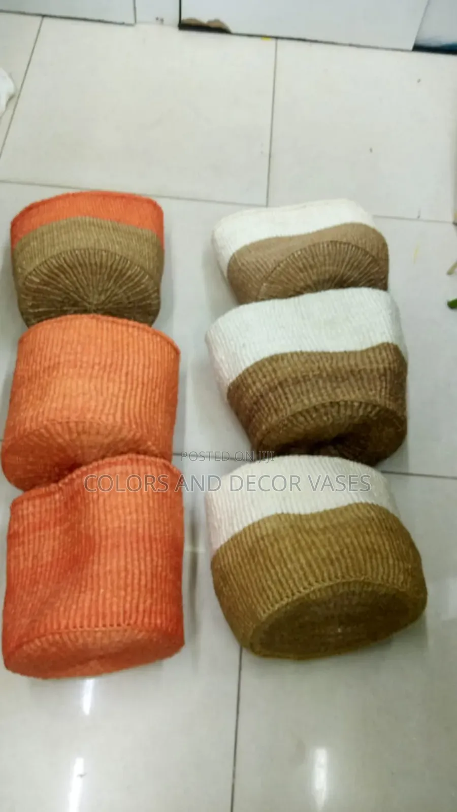 Orange, Khaki and White Baskets