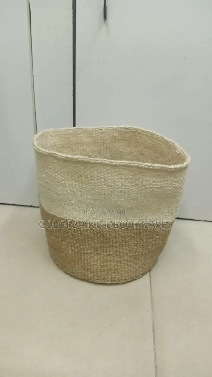 White and Brown Baskets Big for Dirty Laundry