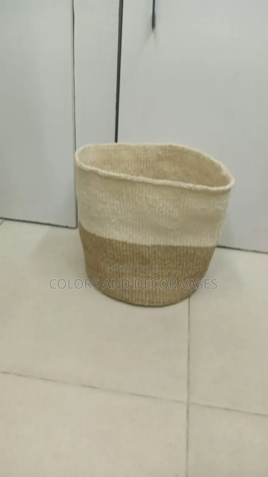 White and Brown Baskets Big for Dirty Laundry