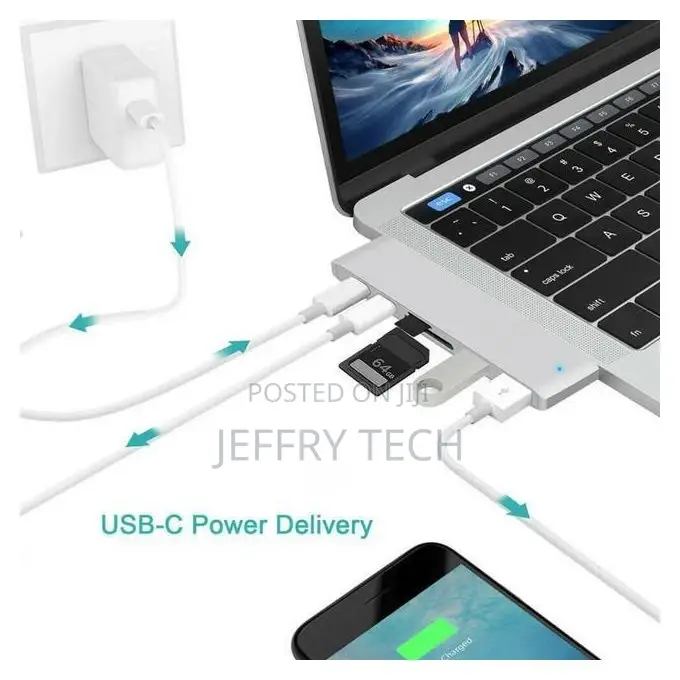 Type C Hub Adapter Dongle Compatible for Macbook 13" 15" 20