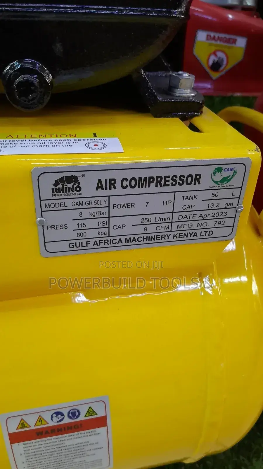 Rhino 50L Petrol Powered Compressor